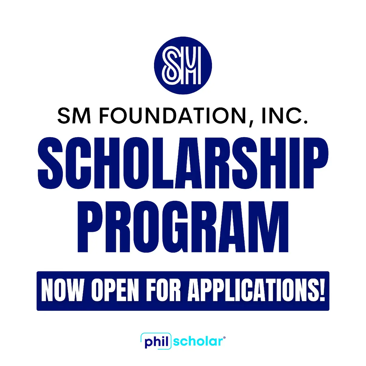 The SM Foundation College Scholarship Program is NOW OPEN for applications for the AY 2025-2026. Applications will be from February 1, 2025 to March 31, 2025 Don't miss this opportunity. APPLY NOW! #PhilScholar