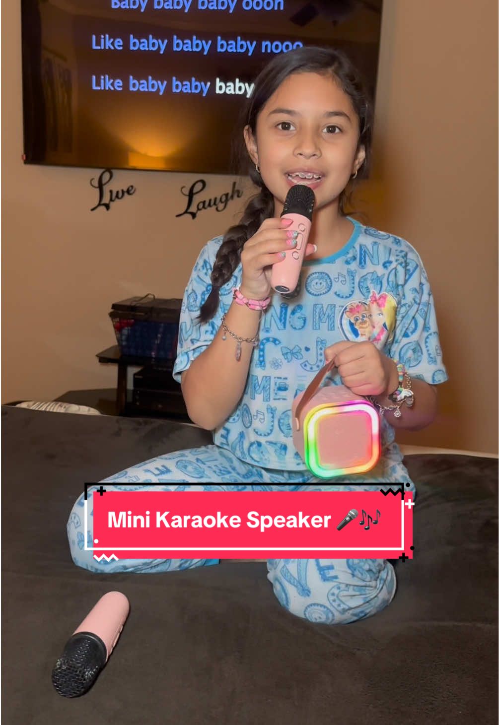Everyone needs a mini karaoke speaker 🎤🎶❤️ #karaoke #minispeaker #singing #family #events #fun #singer #share #loveit #somuchfun #music #familygatherings #bluetooth #microphone #tiktokshop #kidsoftiktok #minikaraoke #fyp #trend #foryoupage #giftideas #explore #giftsforkids #tiktokshopfinds 