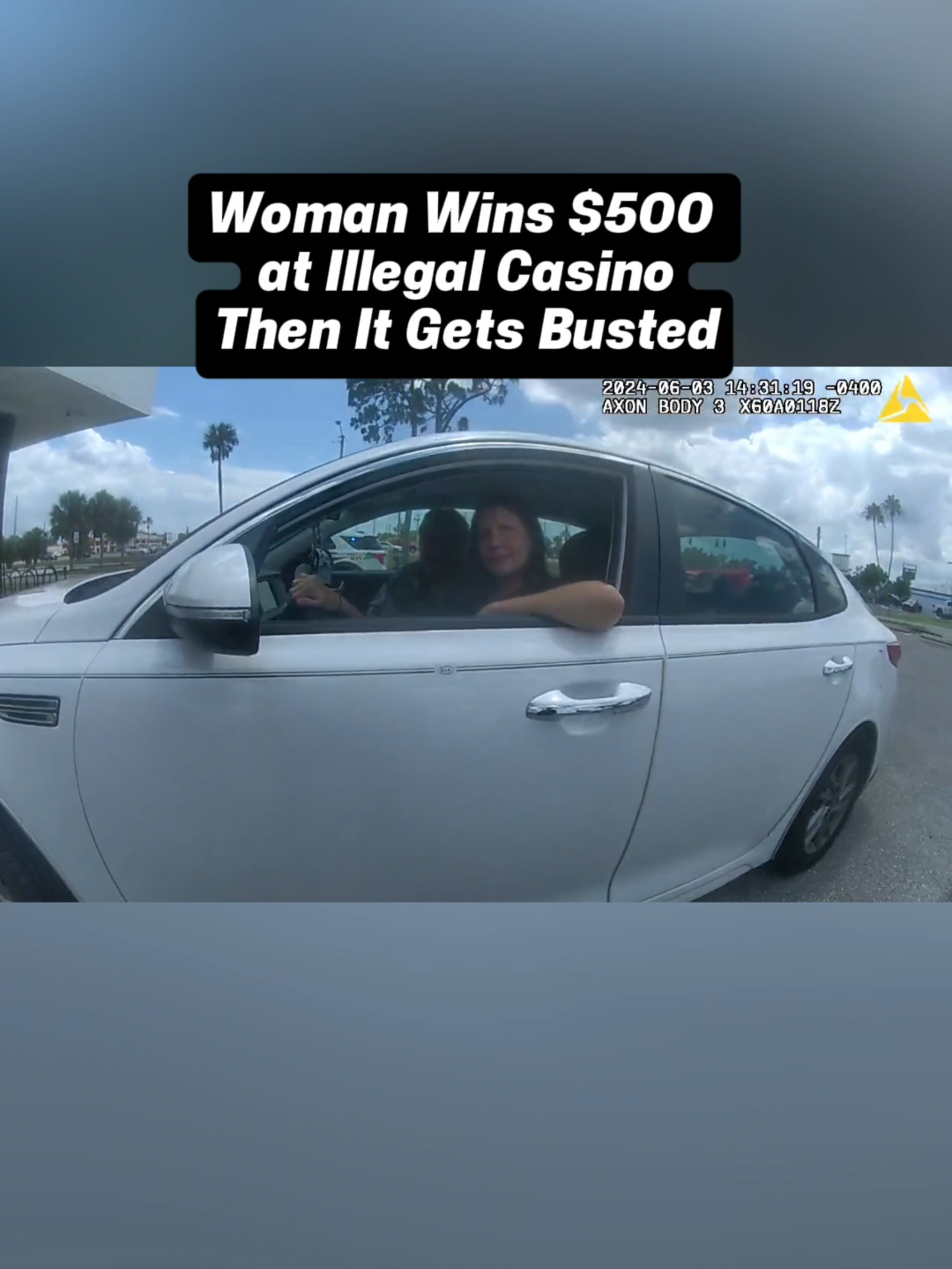 Woman wins $500 at illegal casino then it gets busted #fypシ #bodycam #fyp