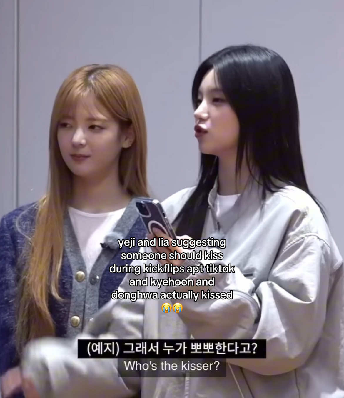 their reactions 😭😭 #yeji #lia #itzy #kyehoon #donghwa #kickflip #jype #kpop #foryou #viral #pickingchaerys 