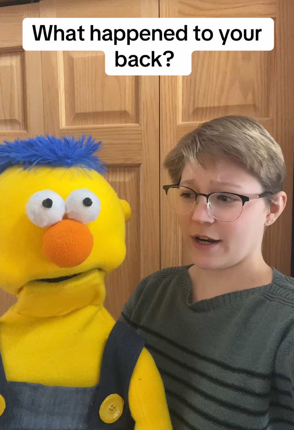 He doesn’t like his hole 😅 #dhmis #diydhmis #DIY #donthugmeimscared #yellowguy #diy #diyyellowguypuppet #diypuppet #puppetry #yellowguysdhmis #creative #diyyellowguy #fyp #letsgetcreative 