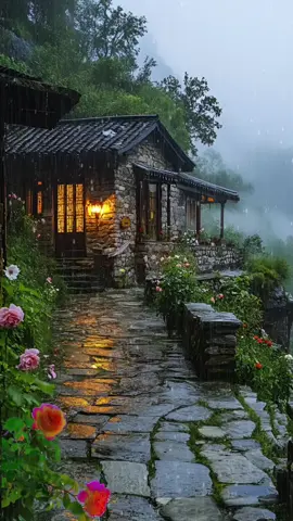 Cozy Rain Beautiful View 🌿🏡#creatorsearchinsights #tiktokviralmyvideos #rain #unfreezemyacount #foryoupage❤️❤️ #foruyou #nature #viral_video 