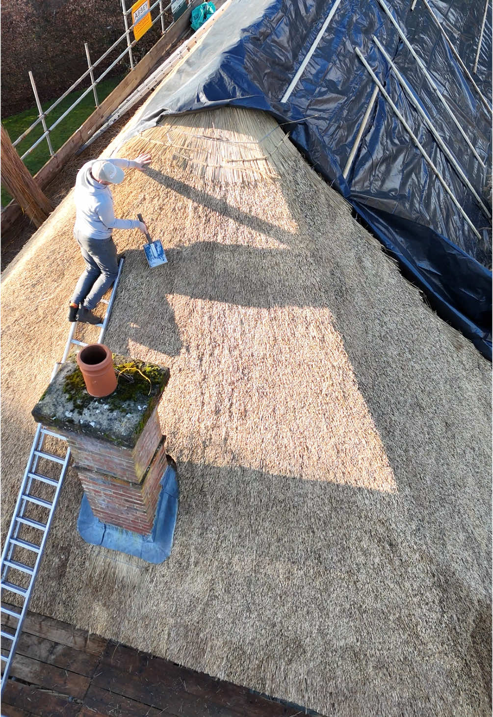 Views of thatching a roof #thethatchingguy #alright #smackandawhack #thatch #views #fyp 