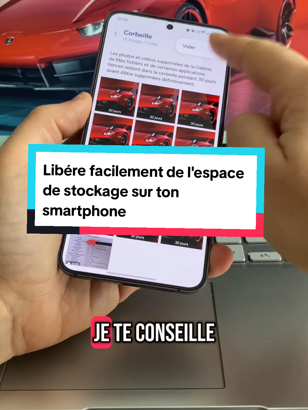 Il est possible de libérer énormément d'espace de stockage sur ton téléphone simplement grâce à Tiktok ! 🚀 #astuce #samsung #android #tech #astucetech 