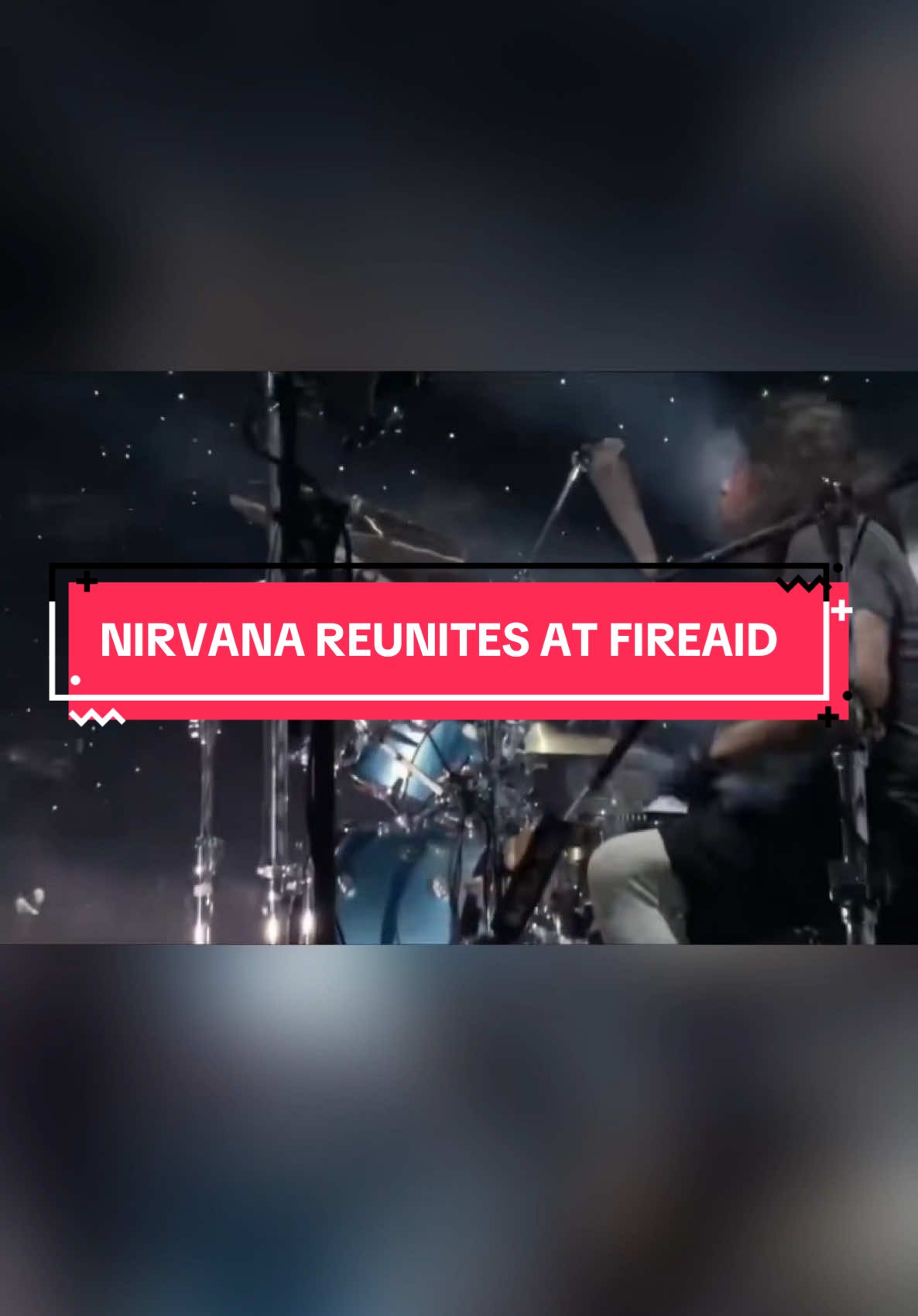 Last night at FireAid, Dave Grohl stunned the crowd with a surprise Nirvana reunion! Joan Jett, Kim Gordon, St. Vincent, and Violet Grohl stepped in for Kurt Cobain. 🎸🤘🏽 [🎥: X/historyrock_ ]