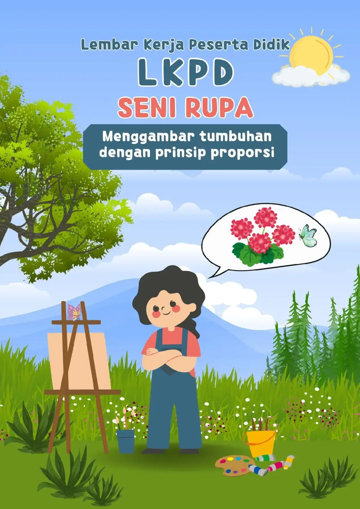 Menggambar Tumbuhan dengan prinsip proporsi 🌷🪻 #lkpd  #senirupa  #tumbuhan  #prinsipproporsi  #kelas5  #semester2