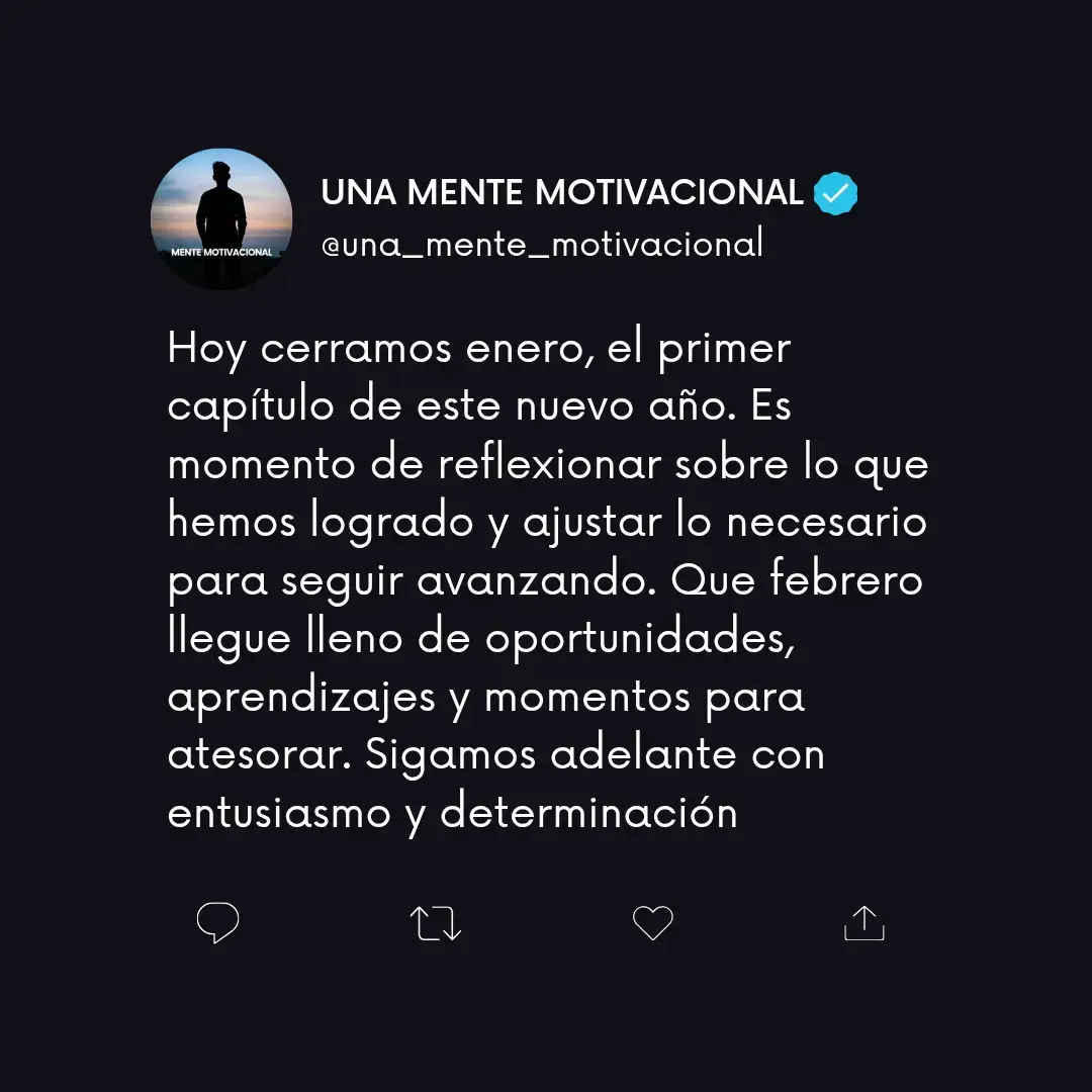 Que febrero llegue lleno de grandes oportunidades y aprendizajes... #motivacion #inspiracion #frasesmotivadoras #unamentemotivacional #jovenesconproposito #sueños #exito #viral_video #videos #metas #musicadelmomento #pensamientos #vida #musica #lomejor #frasesdeamor #frase #enero #febrero #paratiiiiiiiiiiiiiiiiiiiiiiiiiiiiiii 