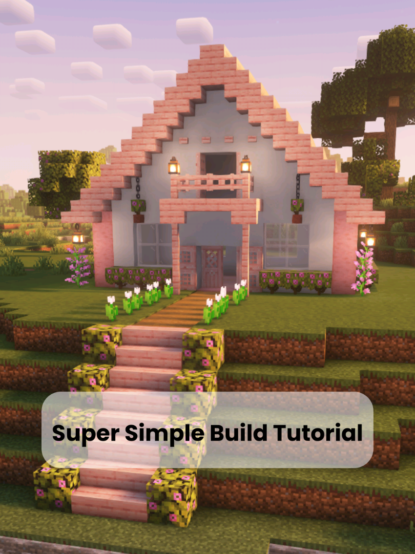 Actually easy Minecraft house tutorial🌸 #Minecraft #minecraftbuilding #tutorial #gaming #pcgaming #cozygames #cute #girlgamer #foryoupage #fyp 
