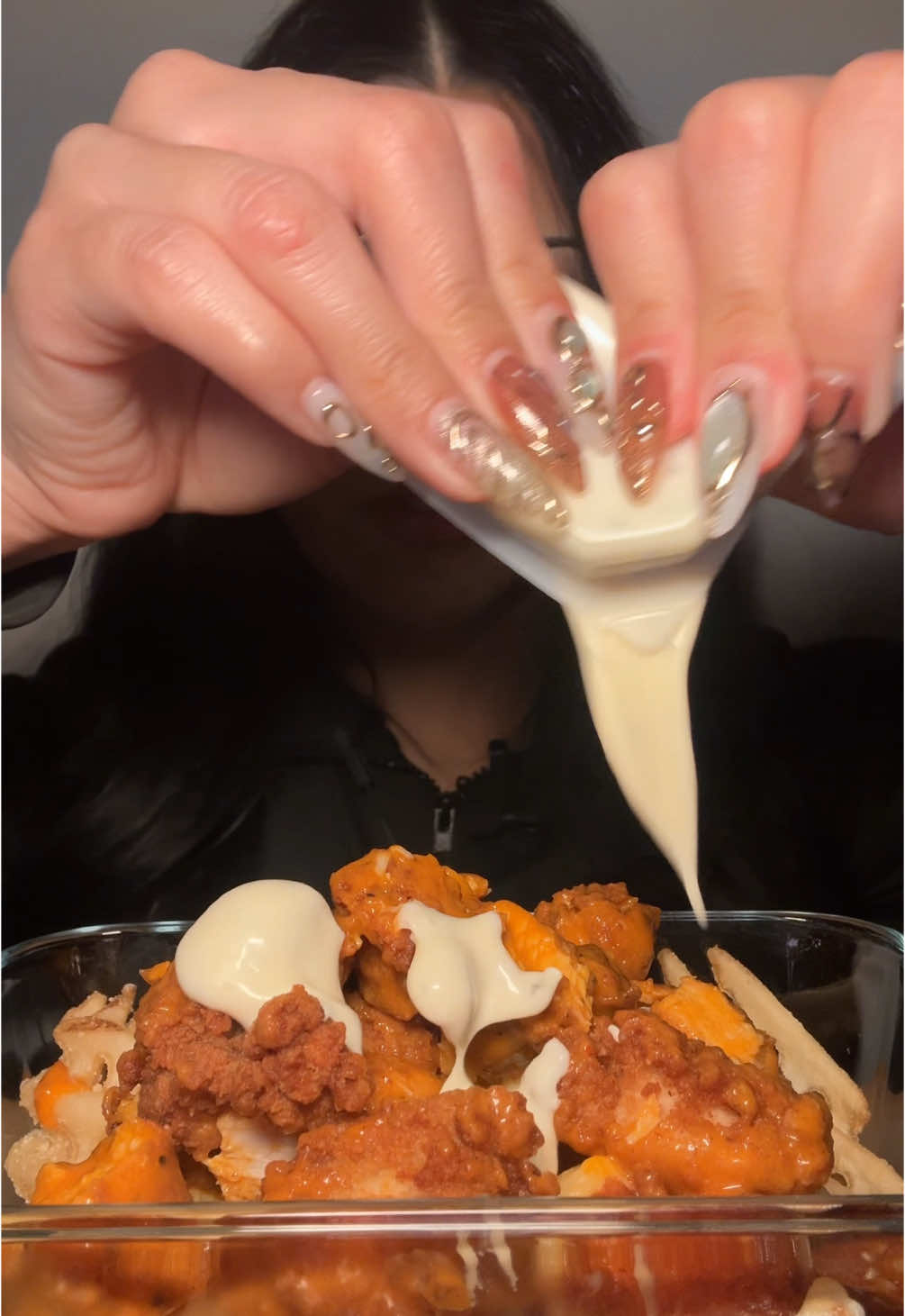 Chick fil a nachos ASMR ❤️ #eatwithme #eatingshow #mukbang 