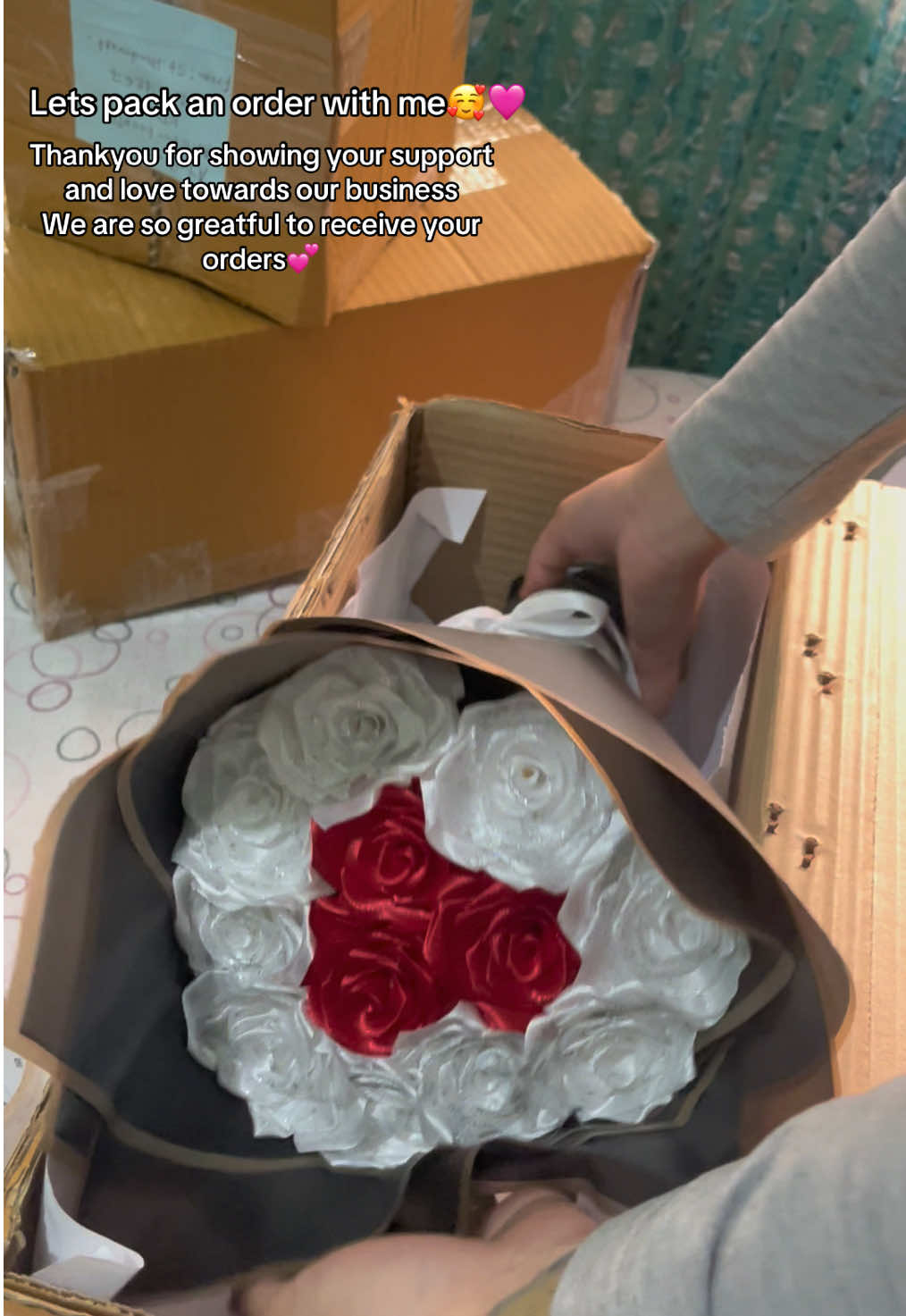 Thankyou for your patience we will deliver your order as soon as possible🥰🙏🏻 (Ribbon rose bouquet) Insta -handcrafted_by_st #fypage #orderpacking #SmallBusiness #biratnagarmuser #handcrafted_by_st #ribbonroses 