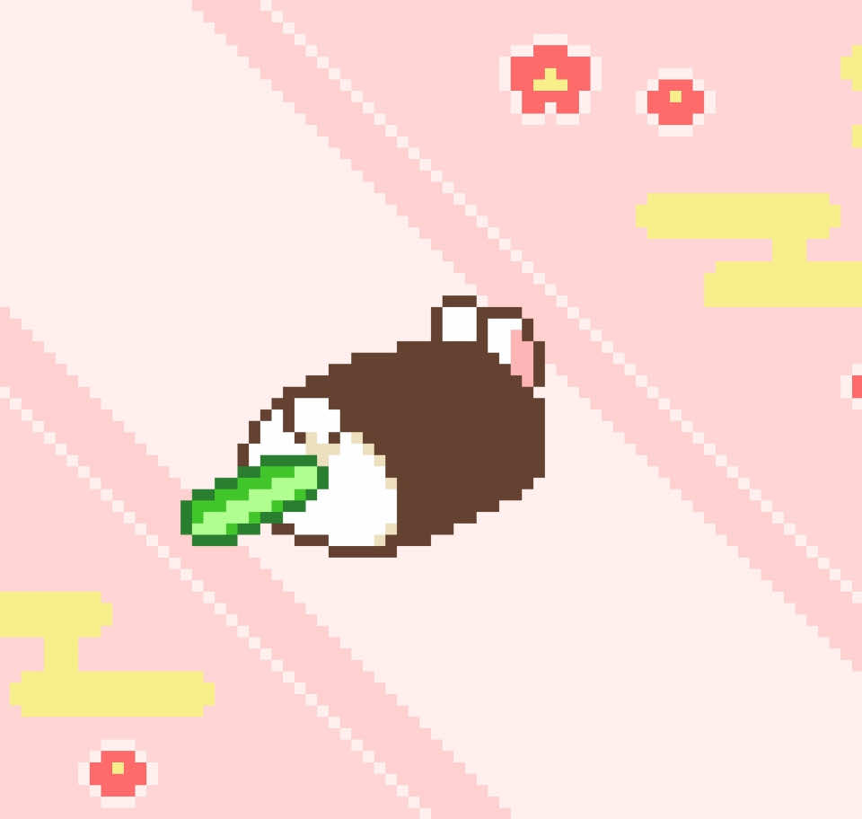 恵方巻きになるドコドコうさぎ #ドコドコうさぎ  #ドット絵 #pixelart #ピクセルアート  #恵方巻き #節分 #節分の日 