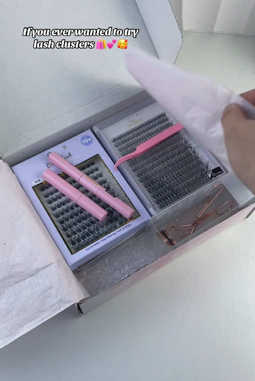 Eyelash extensions kit comes with the glue the remover eyelash curler clusters #makeup #lashes #falideal#falselashes #girts #foru #chrismasgifts #giftideas #thatgirl #giftideasforfriends #tiktokshopcybermonday 