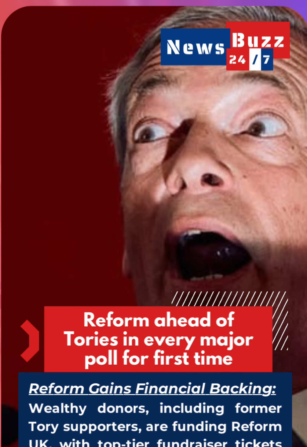Reform UK is now ahead of the Conservatives in every major poll! With rising support and increasing financial backing, is Reform becoming the real opposition to Labour? What do you think—will they continue to gain momentum? #ReformUK #UKPolitics #GeneralElection #ToryCollapse #PoliticalShift #BritishPolitics #ElectionPolls #BreakingNews #Farage #Tories #Labour #FYP #ForYou #TrendingNews #ukpoliticaldrama #followfkrmore #supportindipendent #journalist 
