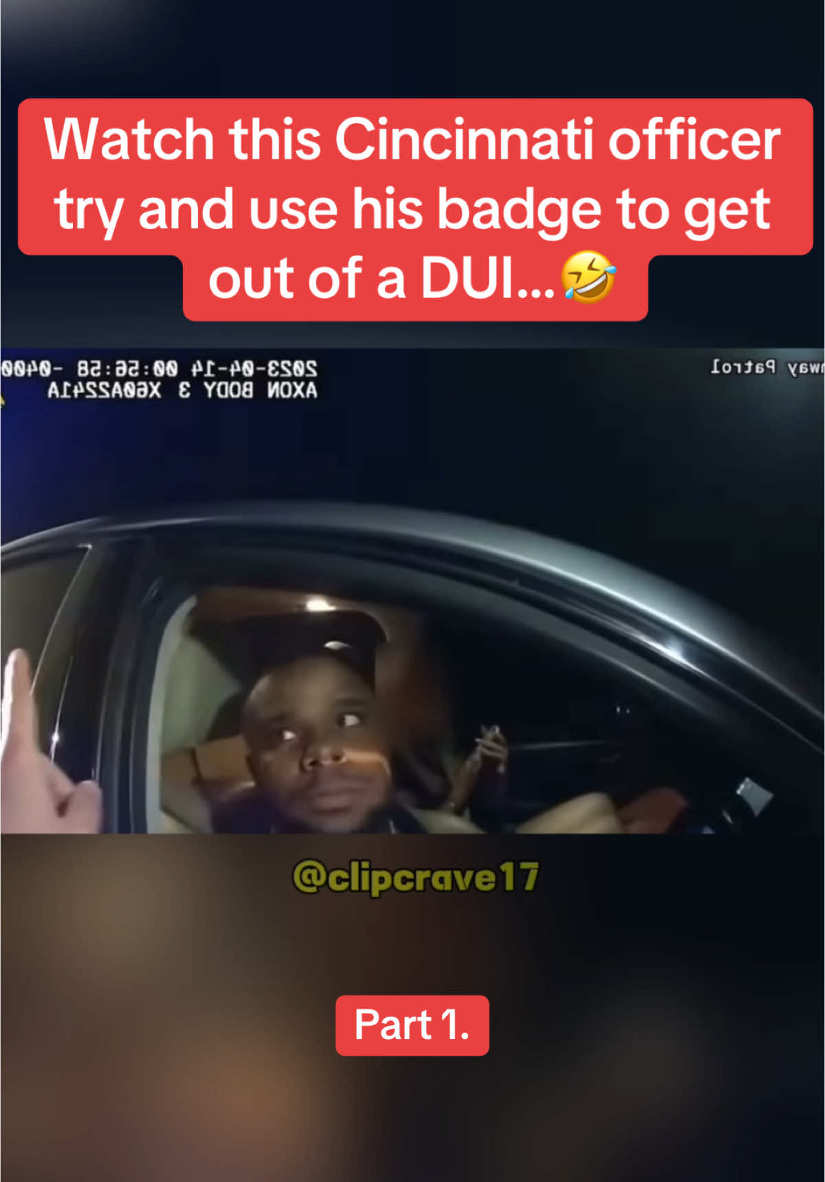 Watch this Cincinnati officer try and use his badge to get out of a DUI multiple times…🤣 #cops #copsoftiktok #fypシ #police #bodycam 