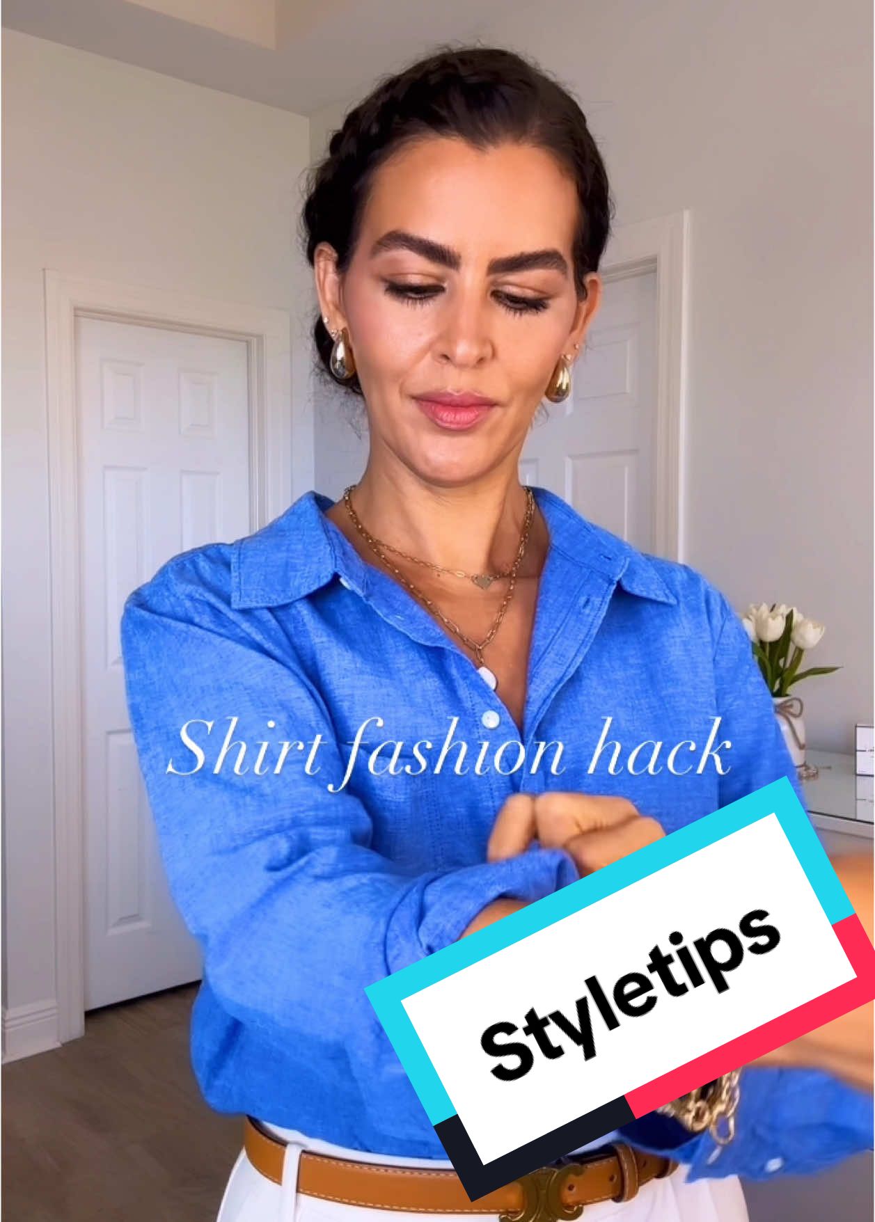 Shirt style tip! 🦋Outfit in my L T K Ladies💋#fashionhacks