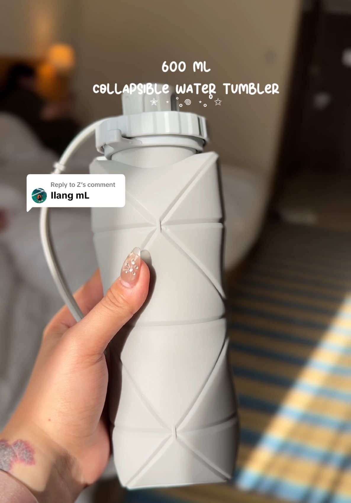 Replying to @Z 600 ml travel friendly collapsible water tumbler! 😩🫶🏻 #collapsiblewaterbottle #foldablewaterbottle #travelfriendly 