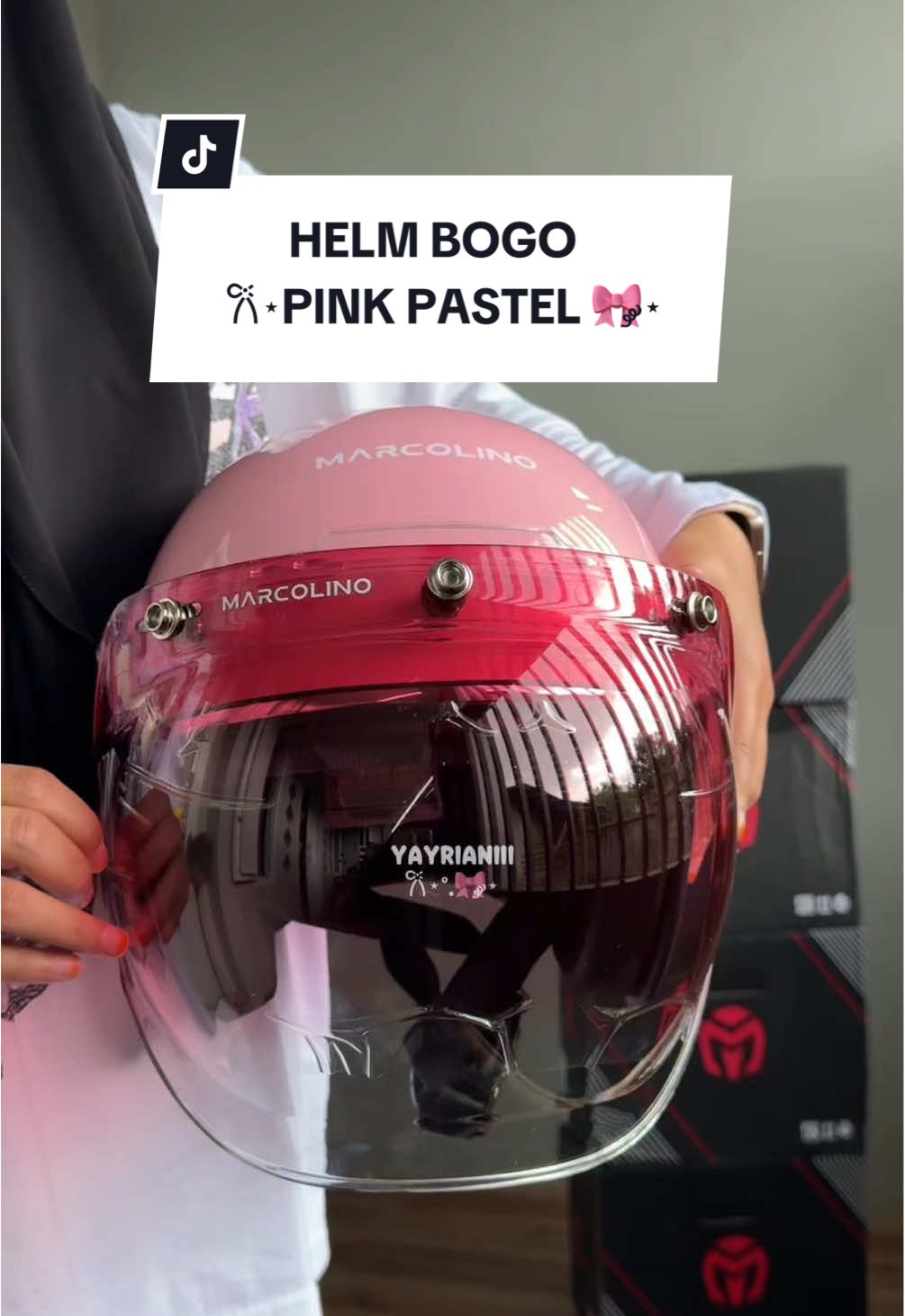 Membalas @Alfianyy PINK CLASSIC kaca Bubble GRADIENT PINK 💗 Helm bogo pink pastel 🎀༘⋆ This Pink is soooo pretty ! #helm #helmbogo #helmbogoretro #helmmurah #helmviral #marcolinohelmet #marcolino @Marcolino Helmet 