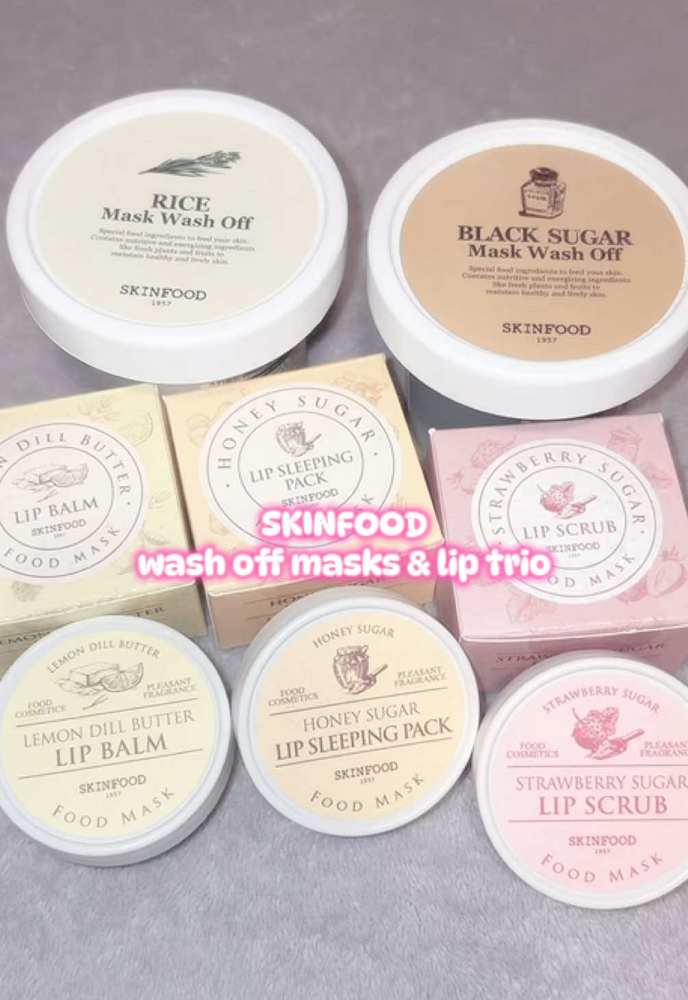 gifted by @skinfood_global @SKINFOOD.USA 💌  so many good products that have so many different benefits! 🤍 #kbeauty #ricemask #blacksugarmask #veganlipcare #lipmask #lipbalm #lipscrub #kbeautyskincare #koreanbeauty #koreanbeautyproducts #koreanskincare #koreanskincareproducts #koreanskincareroutine #lipcare 