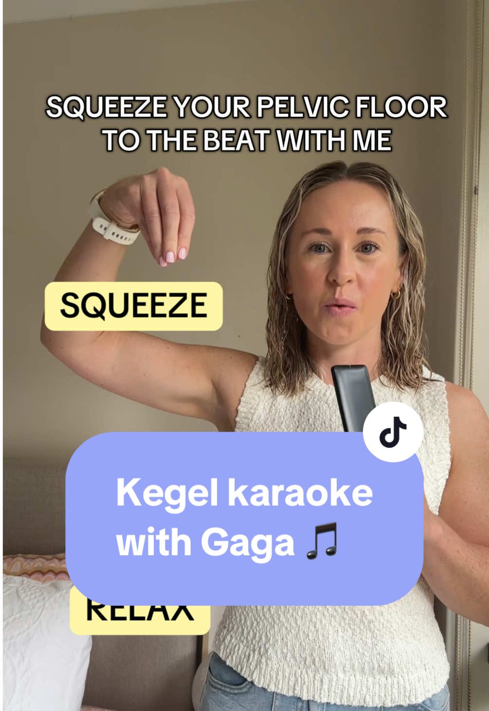 IT’S GIVING KEGEL KARAOKE 🎤 💪 COMMENT YOUR SONG REQUESTS 🩷  Thanks for being in my kegel crew!! Pelvic floor strengthening is recommended daily during pregnancy and 2-3 days a week outside of this. Benefits include reducing incontinence, prolapse and improving sexual function.  See you tomorrow xx #kegel #kegelexercises #pelvicfloorexercises #bladderproblems #squeezeyuk #MomsofTikTok 