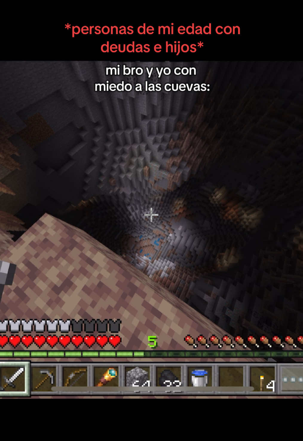 mi bro y yo con miedo a las cuevas #Minecraft #minecraftmemes #humor #viral #minecraftbedrock #amigos 