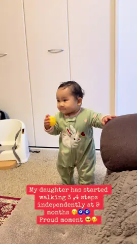 Her every milestones makes us so proud and emotional 🤭🥹❤️🧿#blessed #aprilbaby2024 #firstwalkindependently 