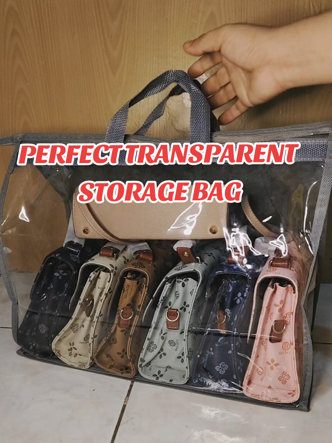 Multipurpose Transparent Bag Storage Dust Bag cover Organizer Handbag Protector Hanging Bag Pouch #transparentstoragebag #storagebag 