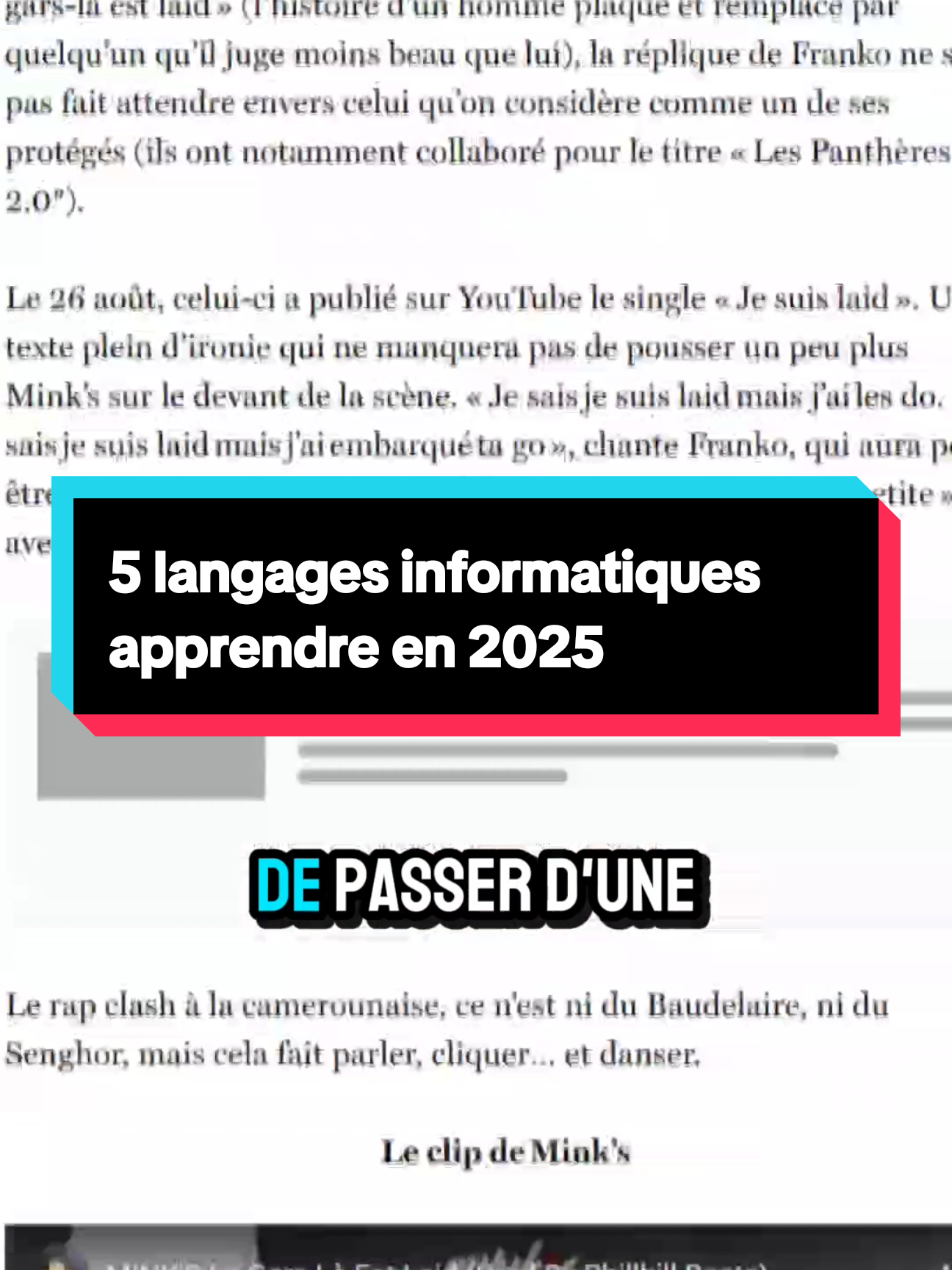 je partage avec vous aujourd'hui 5 langages informatiques que vous devriez apprendre en 2025. Et pour ceux qui souhaitent en apprendre plus, j'ai une formation DevOps qui débute la semaine prochaine. Inscrivez-vous via ce lien ou contactez-moi en Dm pour en savoir plus: https://trainings.chillo.tech/bootcamps/maitrisez-les-fondamentaux-et-les-outils-avances-du-devops-19 #coder  #dev  #formation #IT 