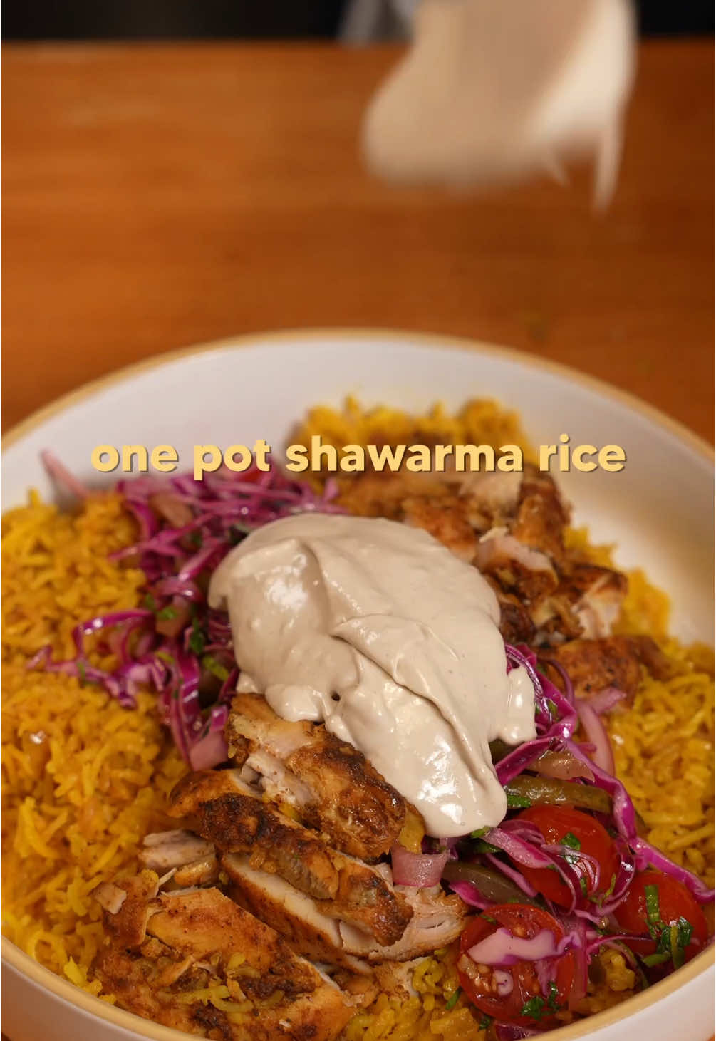 EASY and QUICK one pot shawarma rice. Efficiency to deliciousness ratio is off the charts 📈  Recipes at www.cheffinwithzach.com (in bio)!