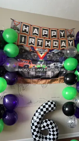highly recommend these party packs for monster jam themed birthdays!! only thing it didn’t come with is the balloons! #monsterjam #monsterjambirthday #monstertrucks #birthdayparty #birthdaytheme 