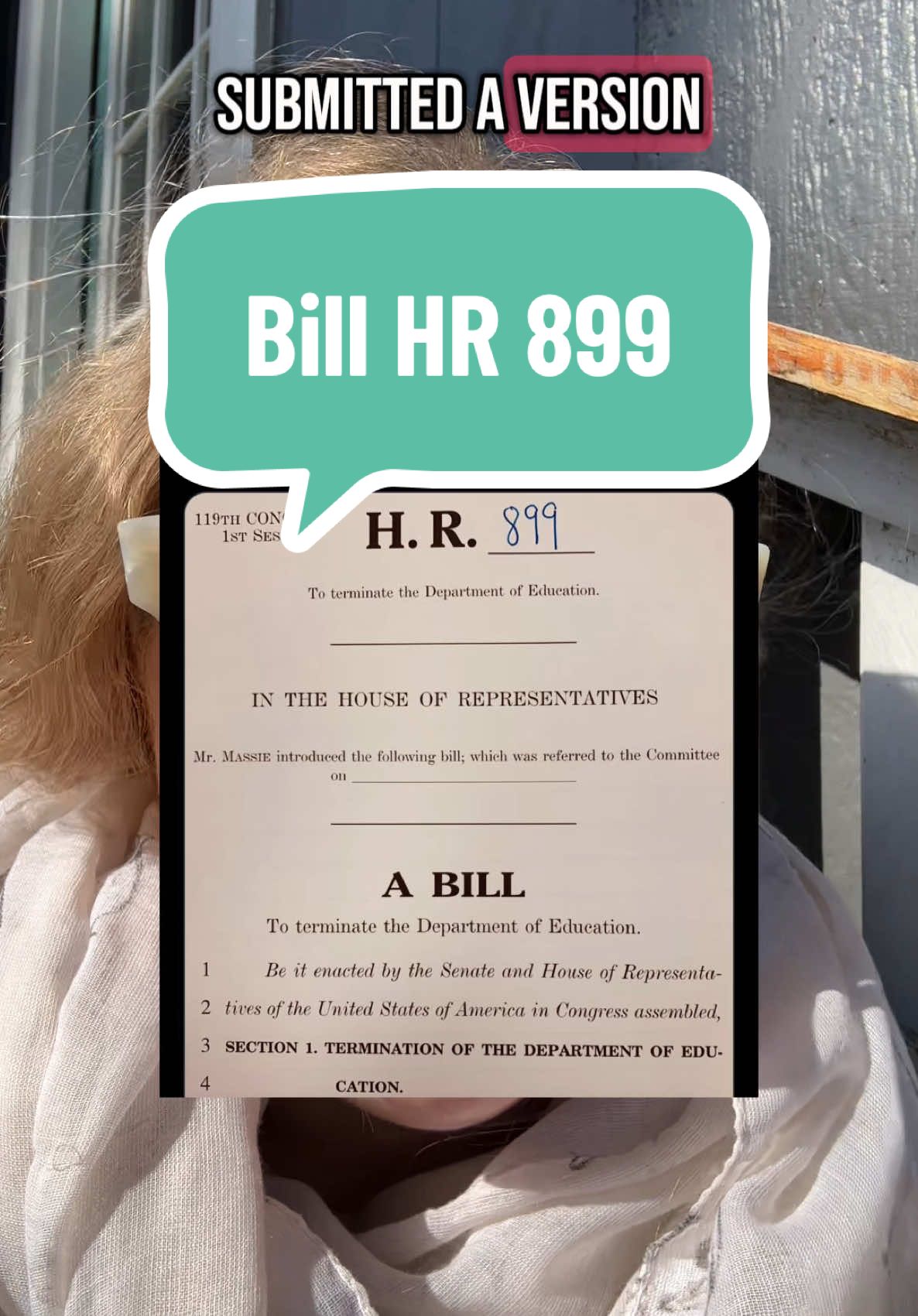 On 1/31/25, Rep. Massie of Kentucky reintroduced a bill to demolish the Dept. of Education. While this may meet pushback, it’s important to remember this is part of Project 2o25’s mission. #education #edutok #teachertok #parenting #news #fyp #CapCut 