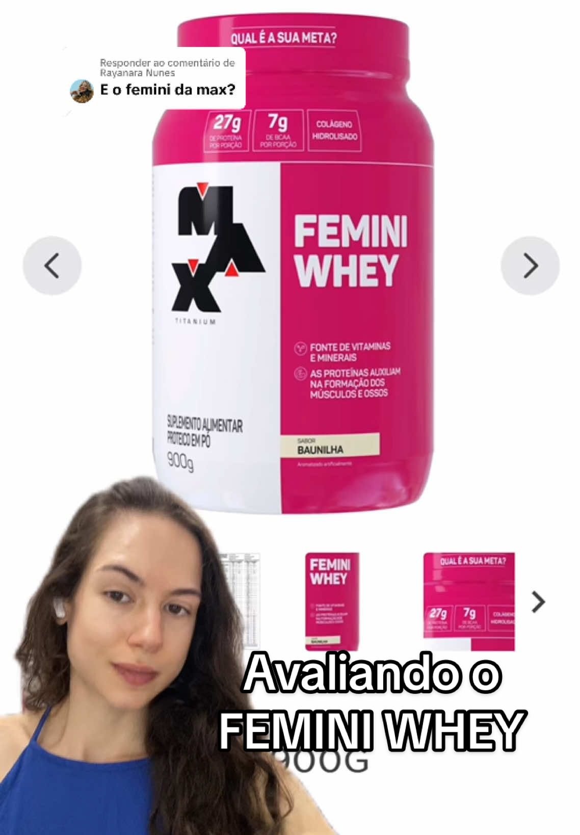 Respondendo a @Rayanara Nunes #greenscreen avaliando FEMINI WHEY da MAX TITANIUM #dicas #Fitness #dieta #suplementos #wheyprotein #whey #maxtitanium @Max Titanium 