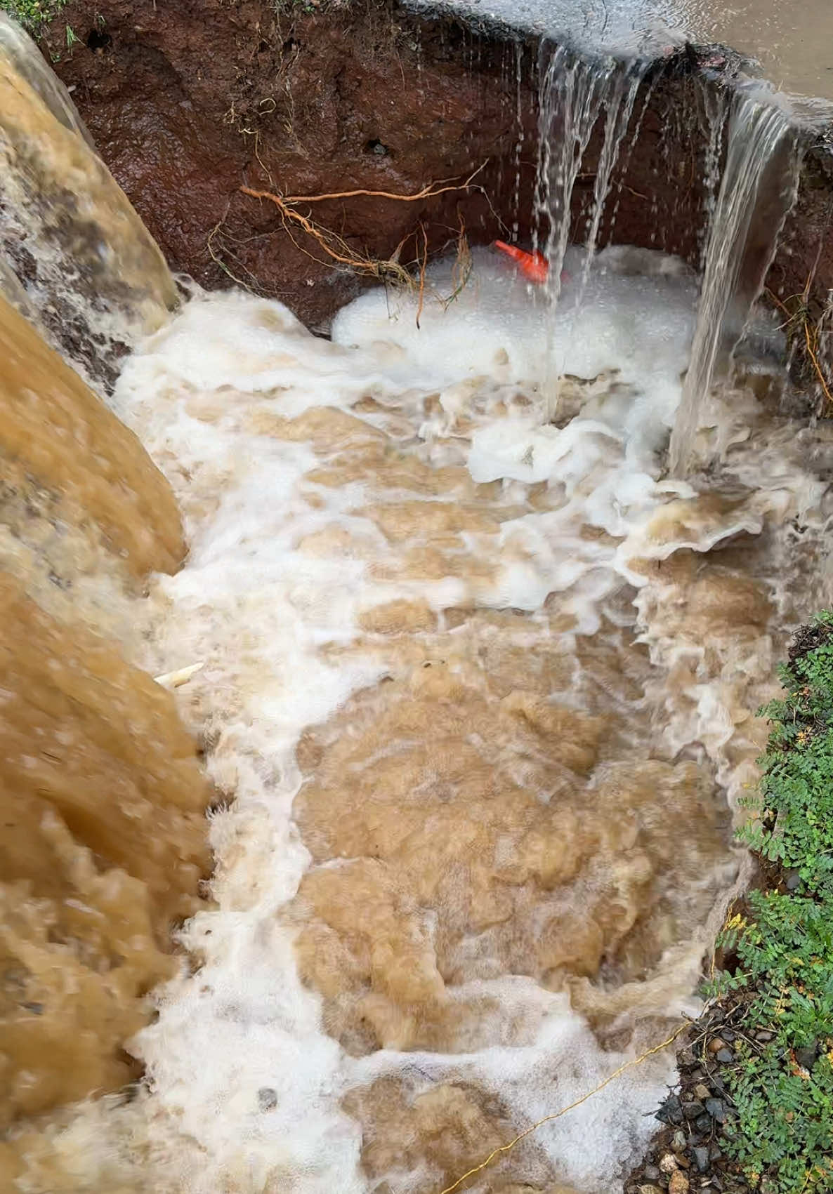 It is raining so much that everything is flooding so bad!! #flood #pouring #sinkhole #fyp 