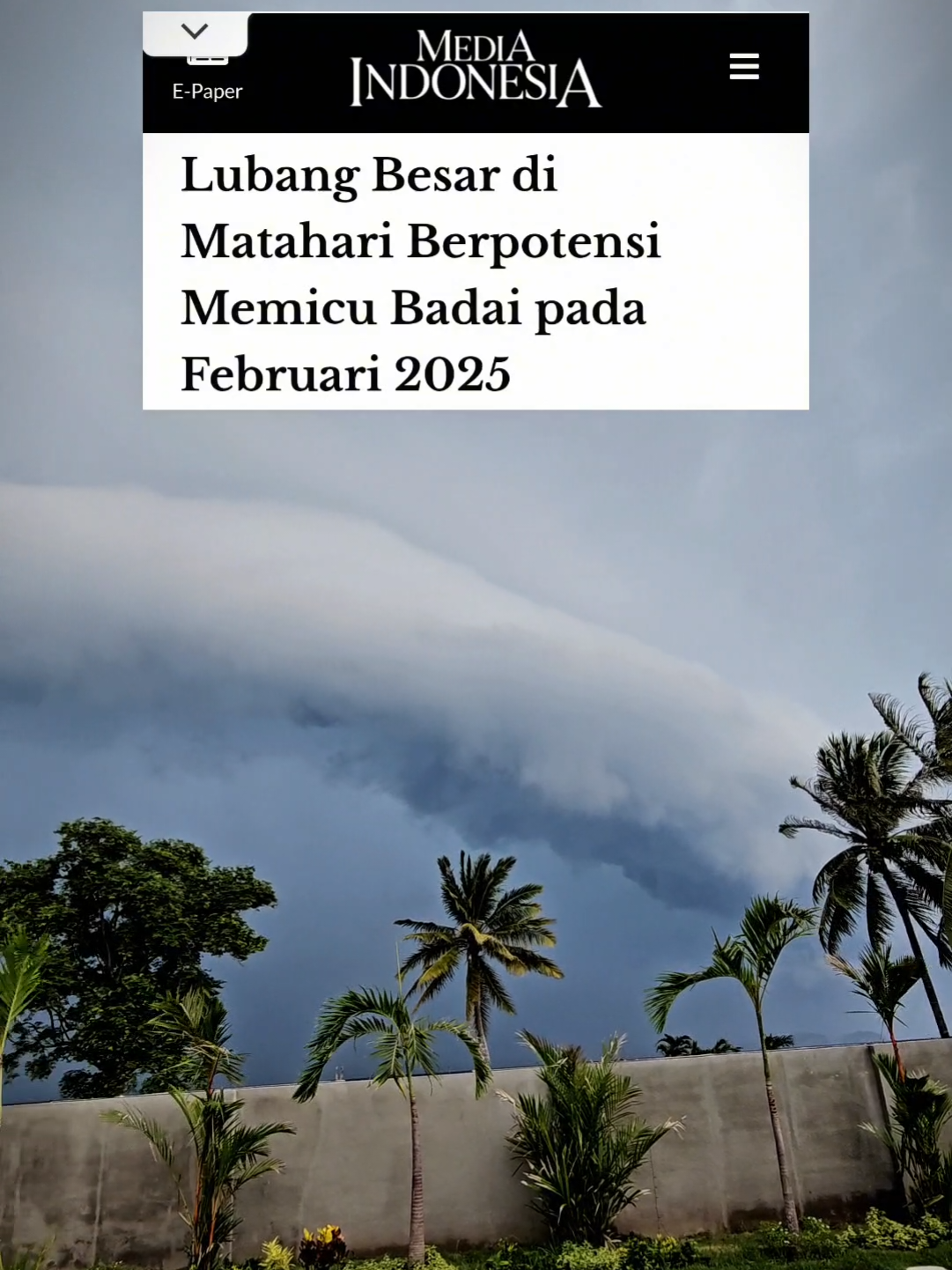 auto panik,, pertama kali liat awan begini.. Tempat kalian kena badai juga ga kemarin? 1 Februari 2025 📍Sumbawa Besar - NTB