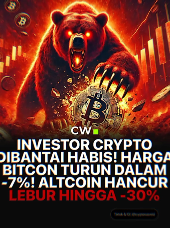 market crypto hancur lebur😱 bitcoin mengalami penurunan yang sangat dalam lagi, harga bitcoin menyentuh angka $93.000 drop 7% hanya dalam 1 hari saja  Ethereum bahkan drop 12% menyentuh angka $2.600☠️😱😱 #tranding #investor #investasi #crypto #bitcoin #fomc 