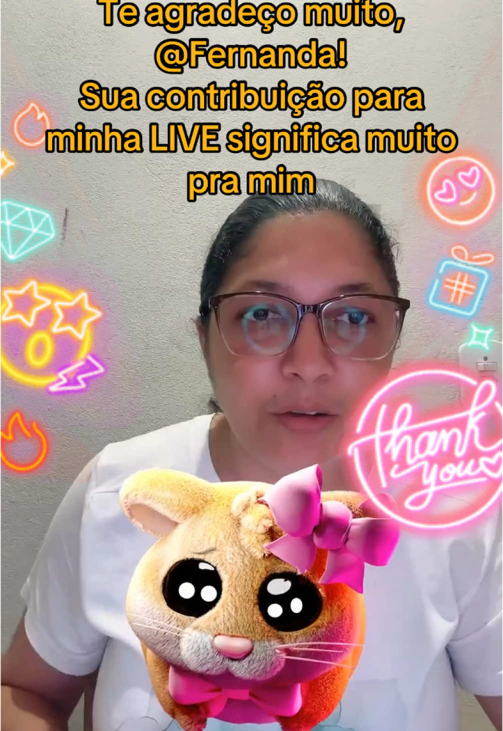 Fernanda, te agradeço muito pela ajuda incrível para minha LIVE! Continuarei criando conteúdo cada vez melhor nas LIVEs!@Fernanda #livegift #handhearts #imjustahamster #mishkabear #mãocomcoração #souapenasumhamster #ursomisha 