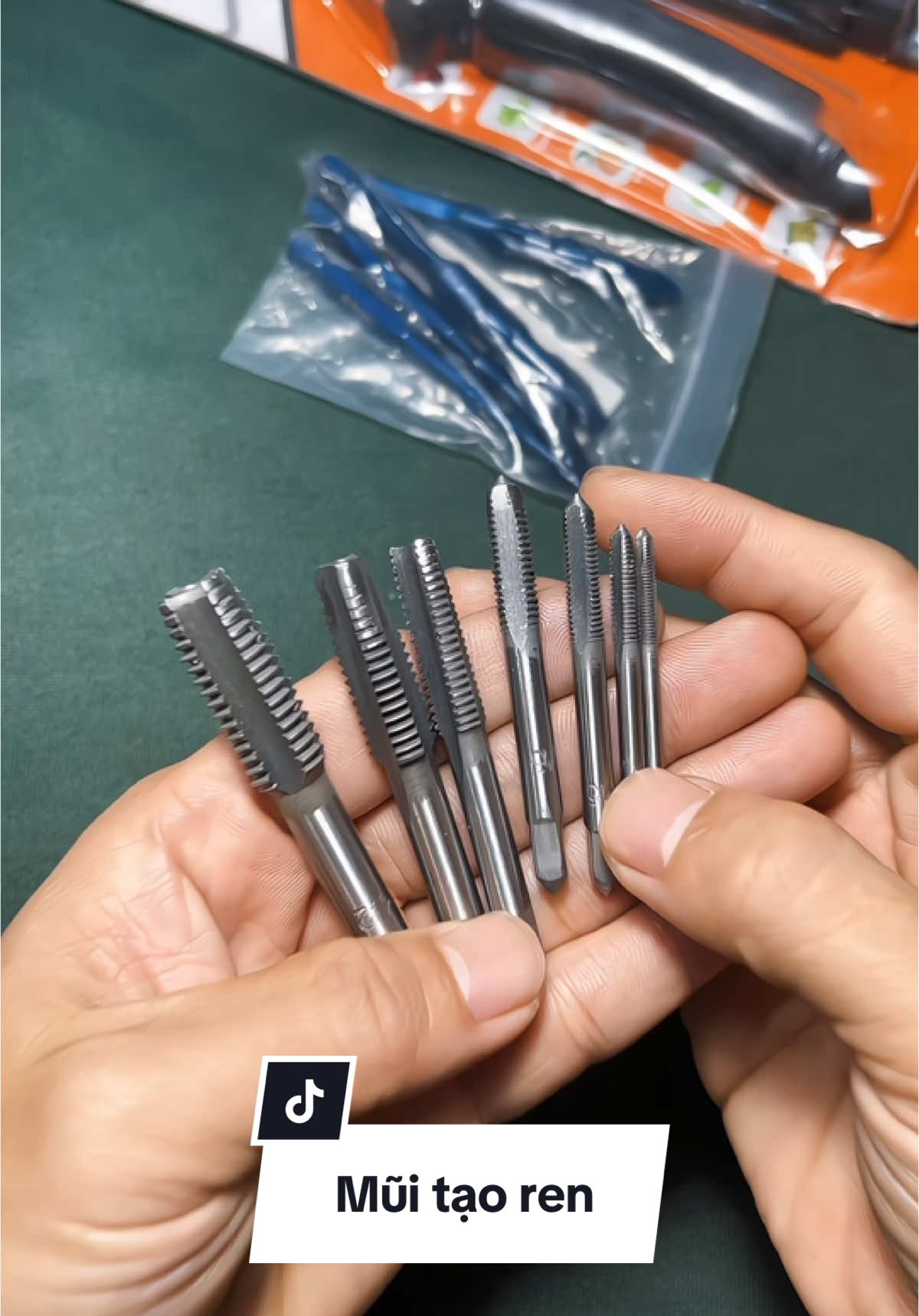 Bộ mũi tạo ren 7 cỡ M3 đến M12 thép HSS. #muitaoren #muitaroren #taorenvanoc 