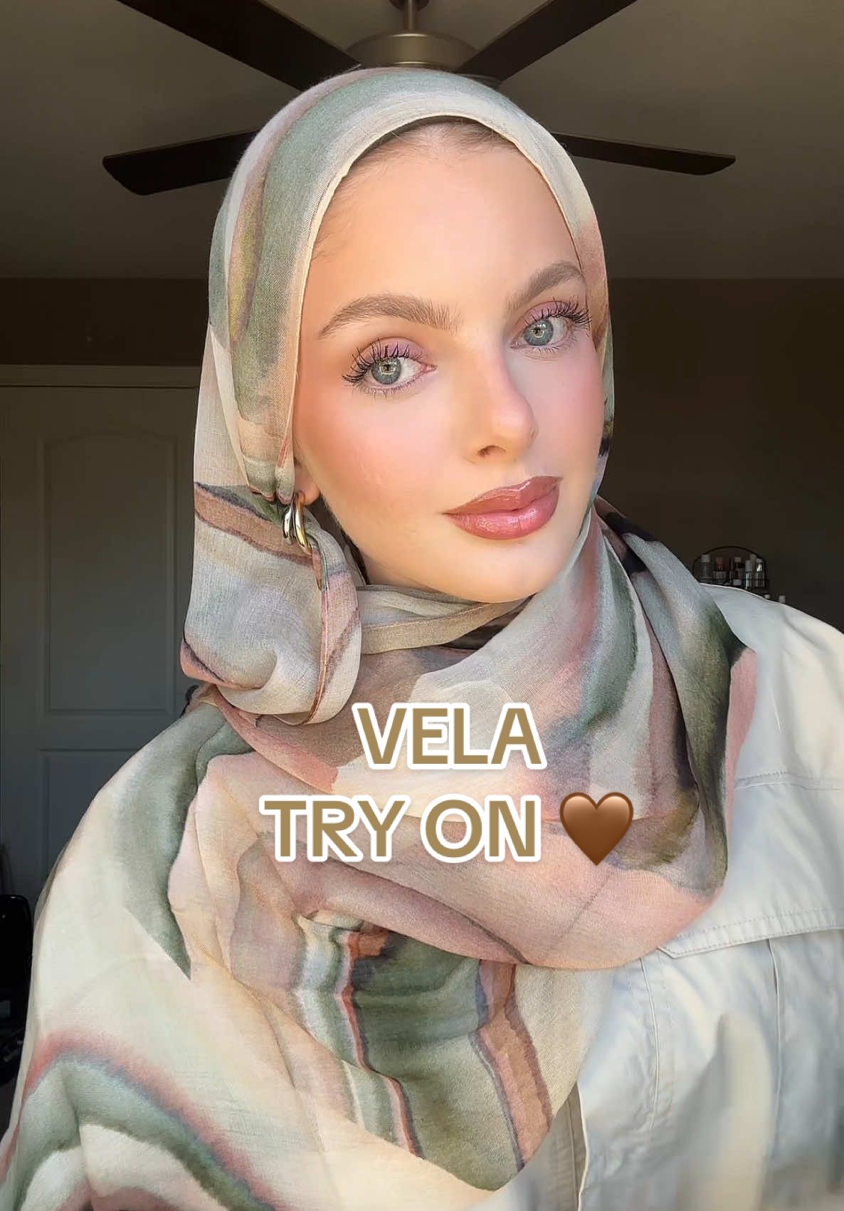 JEWELED SEDIMENT 🧡 @VELA  ———————————— #hijabi #velascarves #velagirl #velafam #arabhijabi #dfw #dallastx #hijabitiktok #hijabtutorial 
