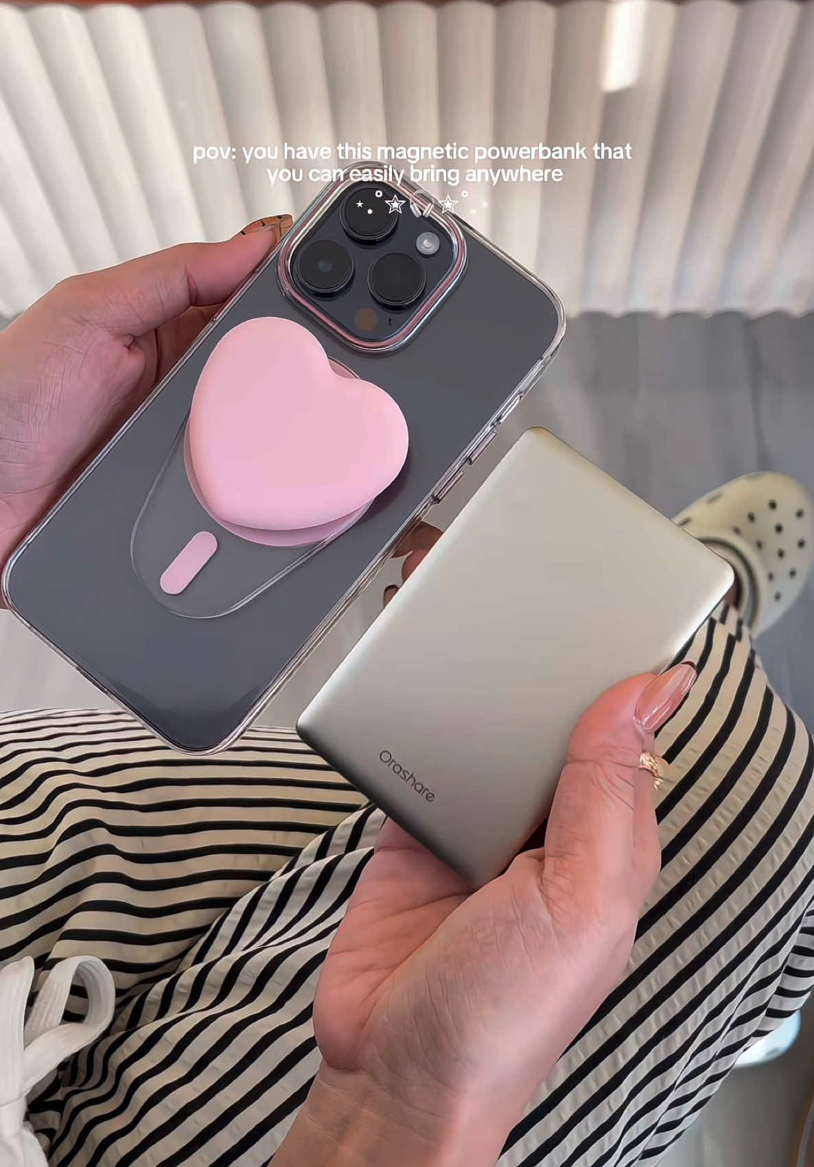 Replying to @zy compact & lightweight 🎀💫 #powerbank #powerbankviral #powerbankfastcharging #powerbankiphone #magsafebatterypack #magsafe #orasharepowerbank #fyp #trending #viral 