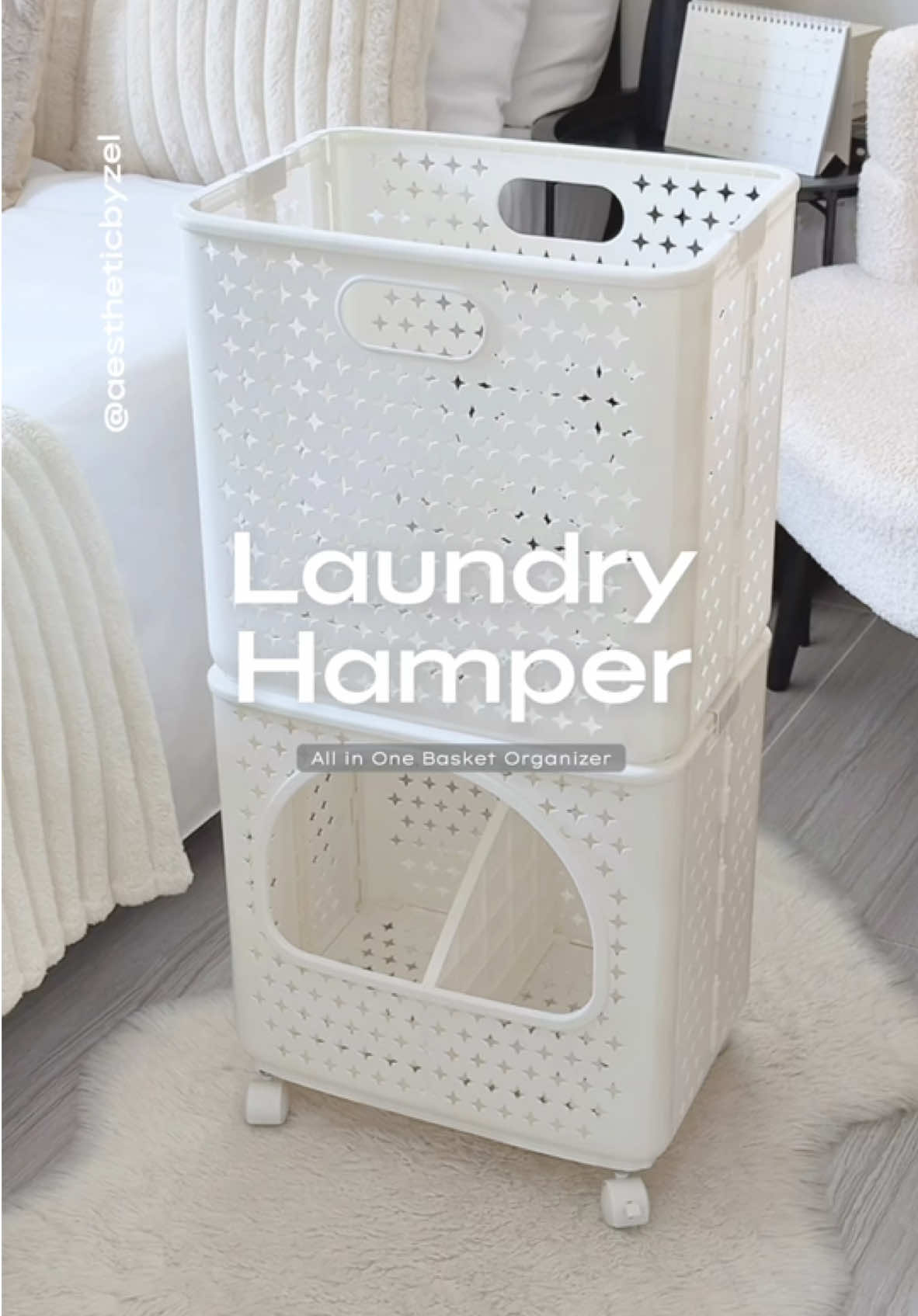 Quality & Maraming malalagay sa aesthetic Laundry Hamper na to'! Pwede ring ibang bagay like toys, bags, books etc. yung ilagay. Perfect for minimalist wifey like me! #aestheticbyzel #laundryhamper #laundrybasket #laundryorganizer #organizer #twolayerlaundryhamper 