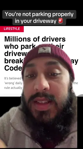 A whole unlimited fine for not parking properly in your own drive lol oool #parking #driveway #pedestrian #reverseparking #safety #visibility #drivinglaw #drivingrule 