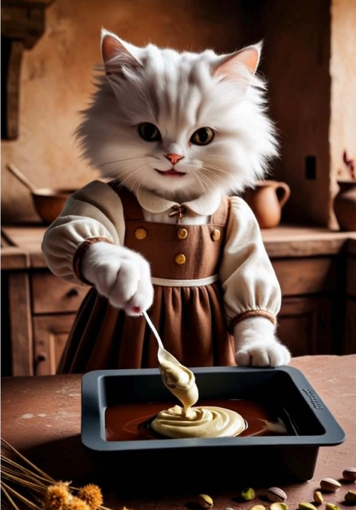 Let’s make chocolate today. ♥️  #creatorsearchinsights #cutecats #cutecatvideos #catcooking #catsoftiktok #catslovers 