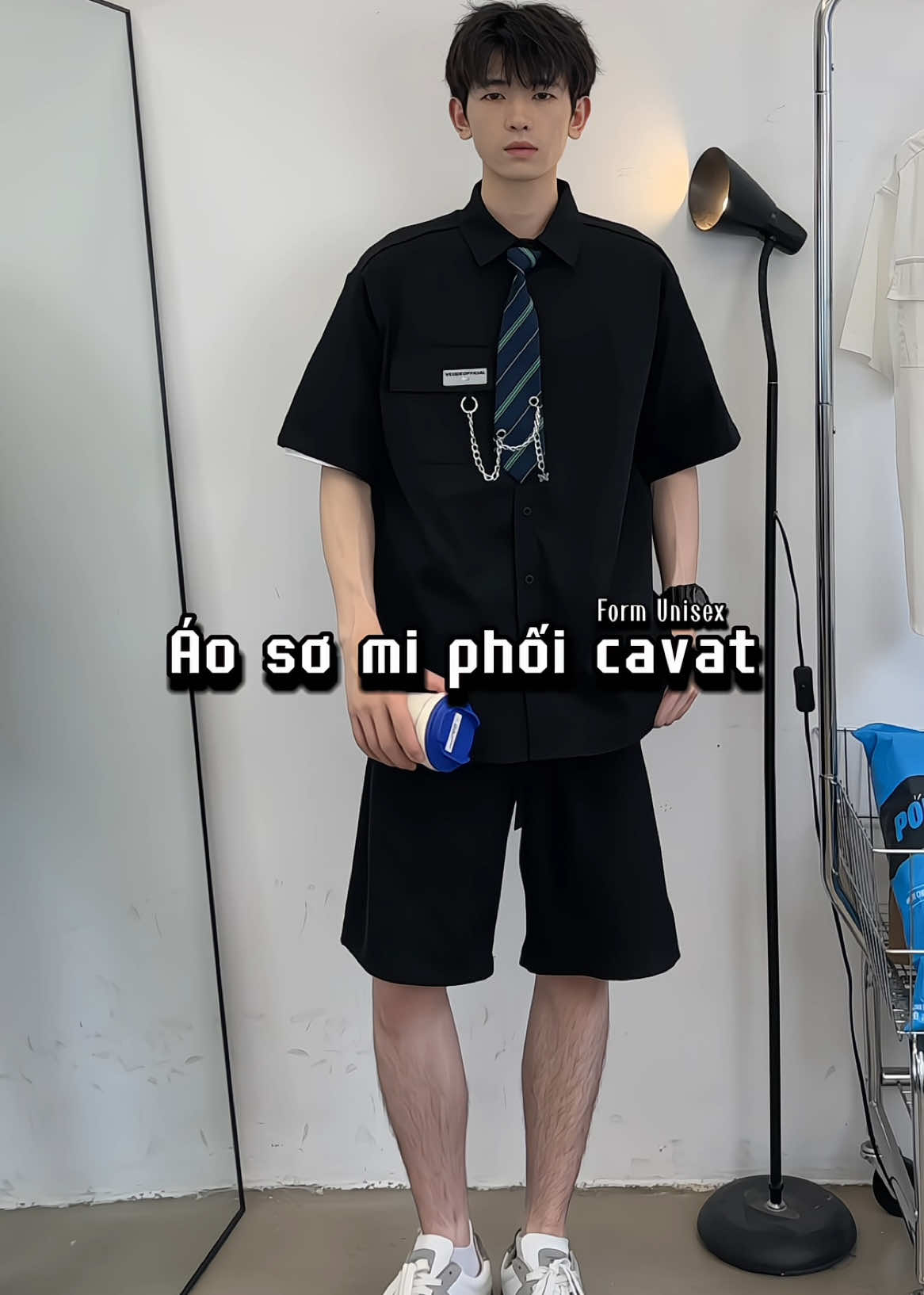 Áo sơ mi phối cavat xinh xẻo lun #viralvideo #áo #aosomi #somi #changchang #LearnOnTikTok #fypシ 