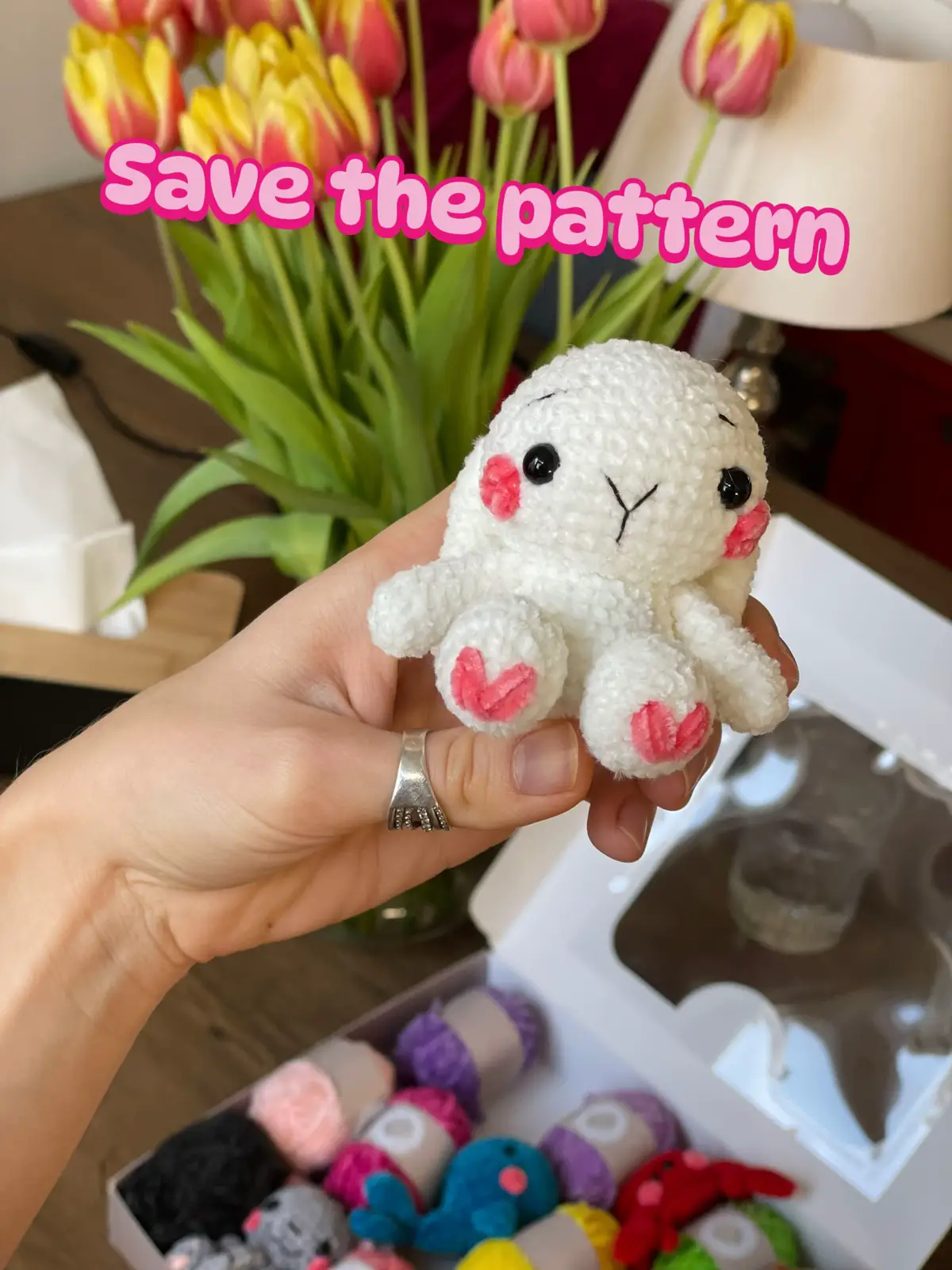 For your multiple requests I share this pattern for free ❤️ Chenille yarn from @actionnederland 1 skein of main color (20g) is enough. Hook size 2 mm Safety Eyes 8mm #crochet #amigurumi #bunny #toy