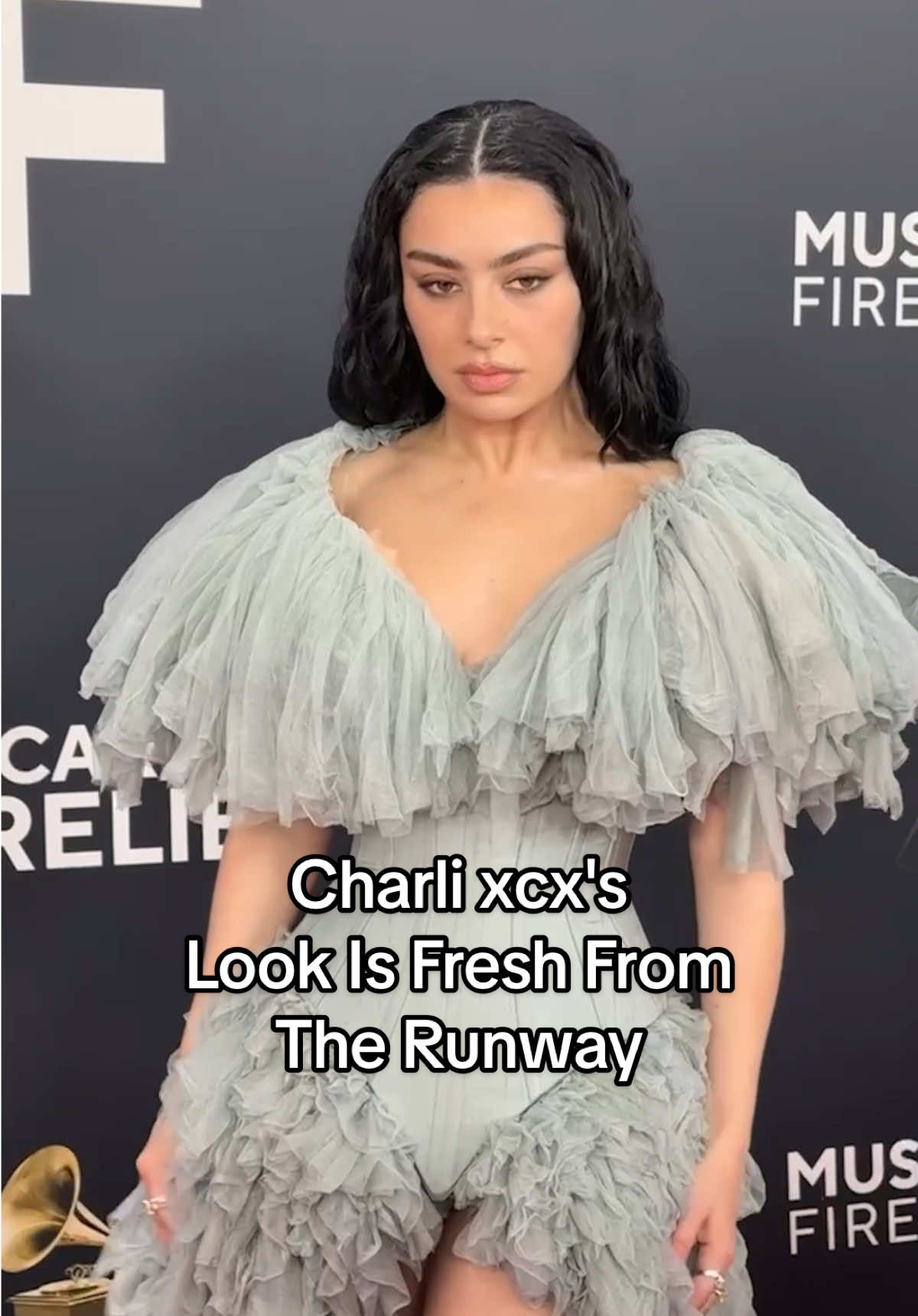 #Charlixcx wore a custom Ludovic De Saint Sernin for #JeanPaulGaultier gown, which debuted just days ago prior at #ParisCoutureWeek.