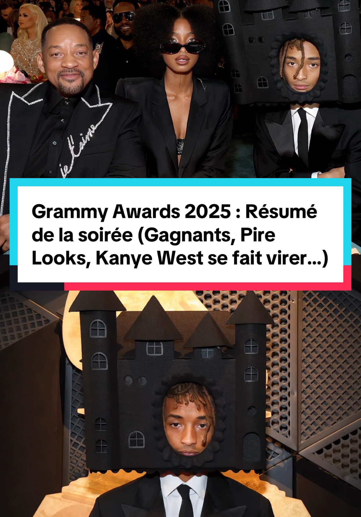 Grammys 2025 : Résumé de la cérémonie catastrophique. Kanye West a failli se faire virer car sa femme ne portait aucun vêtement en dessous de son manteau. Jaden Smith avec sa maison sur la tête est devenu la risée des réseaux. Malheureusement Taylor Swift et Billie Eilish n’ont rien remporté mais Kendrick Lamar est a reçu 5 awards ! C’est Beyoncé qui a obtenu la récompense la plus prestigieuse de l’album de l’année grâce à Cowboy Carter et Sabrina Carpenter est reparti avec 2 Grammys. Félicitation au groupe de métal français Gojira qui a remporté un grammy grâce à leur prestation durant la cérémonie d’ouverture des Jeux Olympiques de Paris. #grammys #jadensmith #taylorswift #kanyewest #kendricklamar #sabrinacarpenter #arianagrande #willsmith #beyonce #gojira #billieeilish #grammys2024 #nrjmusicawards #thevoice #musique #drake 