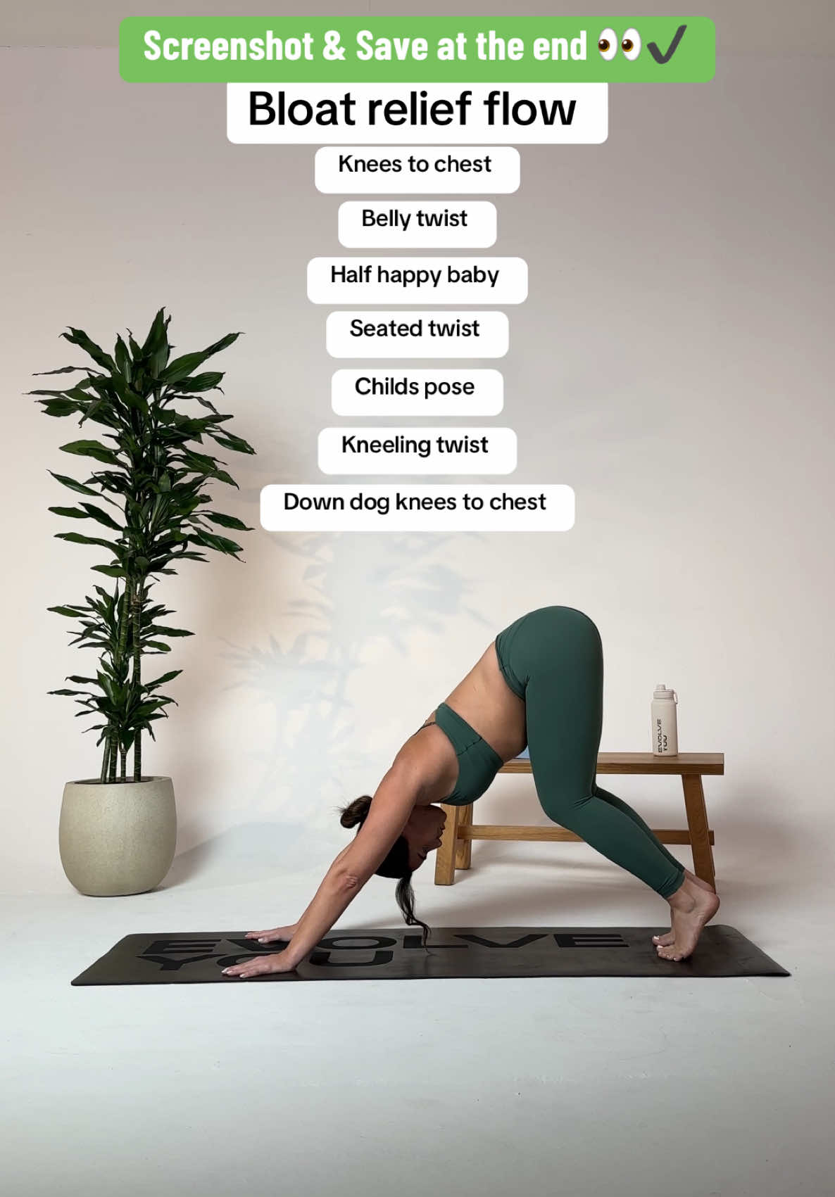 Screenshot & Save for when you’re feeling bloated! Full bloat relief flow on @EvolveYou along with a whole library of real time videos for you to follow along with me 🧘🏽‍♀️🩵  Link in bio 🔗 #ad #evolveyou #yogateacher #bloatrelief #bloatedstomach #bloated #bloatingtips #bloatingrelief #yogatutorial 