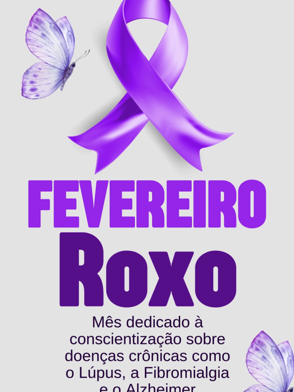 💜 FEVEREIRO ROXO – MÊS DA CONSCIENTIZAÇÃO SOBRE DOENÇAS CRÔNICAS 💜 O Fevereiro Roxo é uma campanha dedicada à conscientização sobre três doenças crônicas: Alzheimer, Fibromialgia e Lúpus. O diagnóstico precoce e com o tratamento adequado, é possível garantir mais qualidade de vida aos pacientes. 🧠 Alzheimer – Doença neurodegenerativa progressiva que afeta a memória, o pensamento e o comportamento. Identificar os primeiros sinais pode ajudar no cuidado e no planejamento da vida do paciente e da família. 💜 Fibromialgia – Síndrome caracterizada por dor crónica generalizada, fadiga, distúrbios do sono e hipersensibilidade ao toque. O tratamento envolve acompanhamento médico, atividade física e mudanças no estilo de vida. 🦋 Lúpus – Doença autoimune que pode afetar a pele, articulações, rins e outros órgãos. Os sintomas variam, mas o diagnóstico precoce e o acompanhamento adequado ajudam a controlar a progressão da doença. A campanha reforça a importância do apoio, do tratamento e da informação.  Compartilhe esta mensagem e ajude a espalhar a conscientização! 💜 #FevereiroRoxo #Conscientização #Alzheimer #Fibromialgia #Lúpus #Saúde