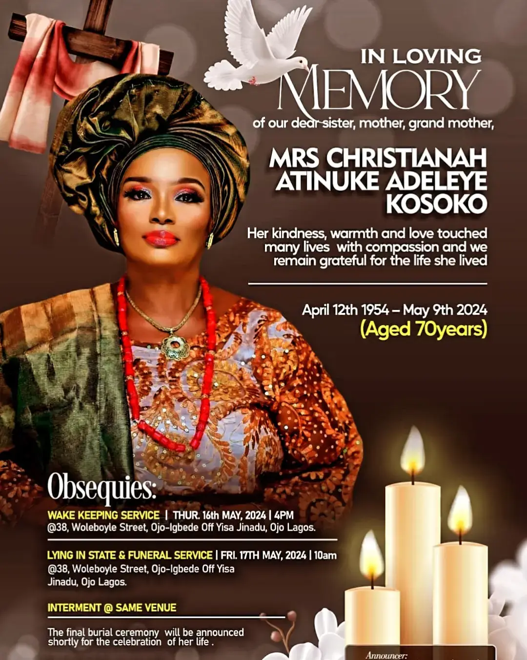 Burial Poster design + prints #print  #design #poster #obituary #graphicdesign  #lagos  #highestpoint  #hp_print_media  #logo #nylon 