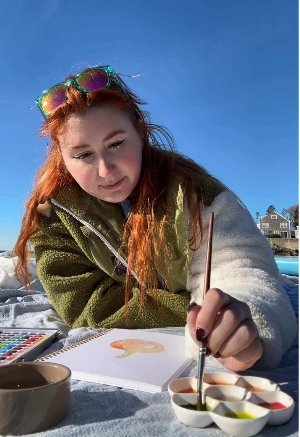 Using ocean water to paint  #beachvibes #watercolor #westcoast 