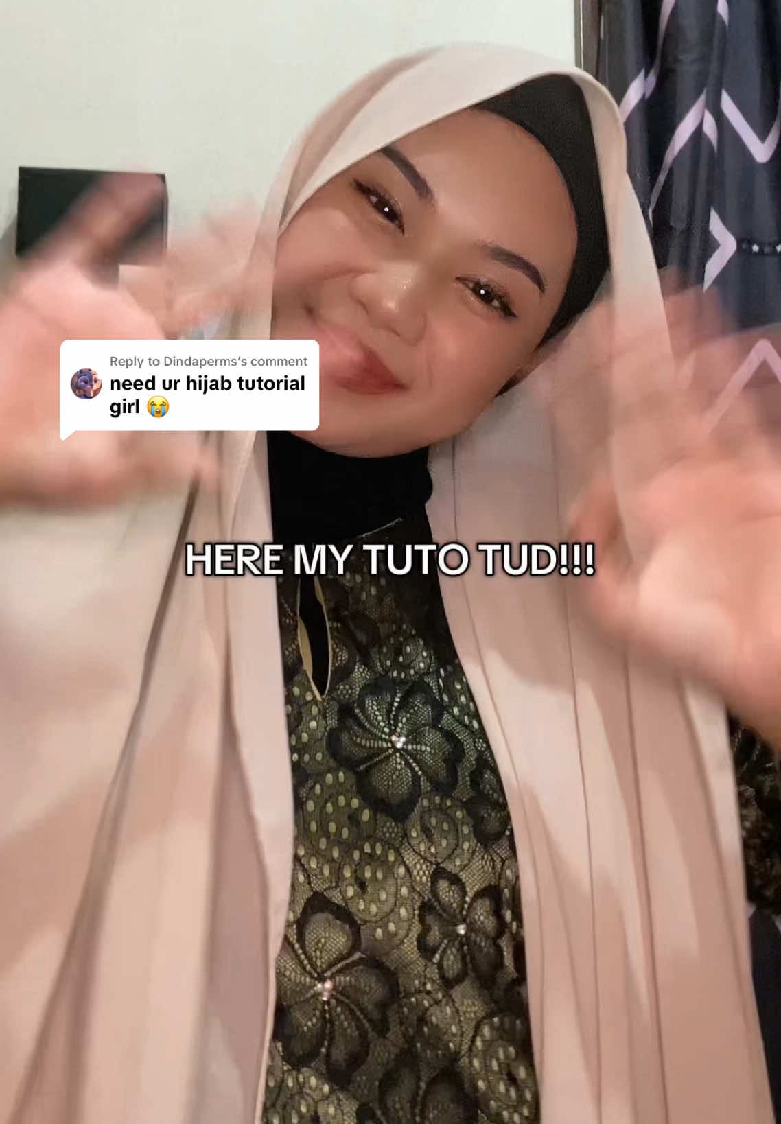 Replying to @Dindaperms NAH UNTUK GURL II SAYA YANG NK BUAT UNTUK RAYA OR ANYTHING ! ❤️❤️❤️#xyzbca #tutorial #tudung #foreid 